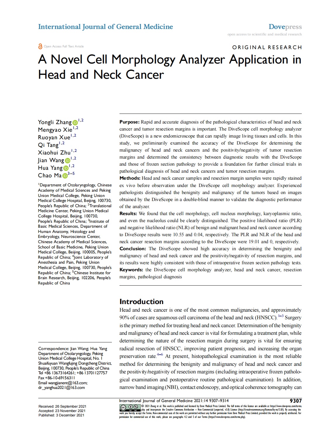 A Novel Cell Morphology Analyzer Application in  Head and Neck Cancer(图1)