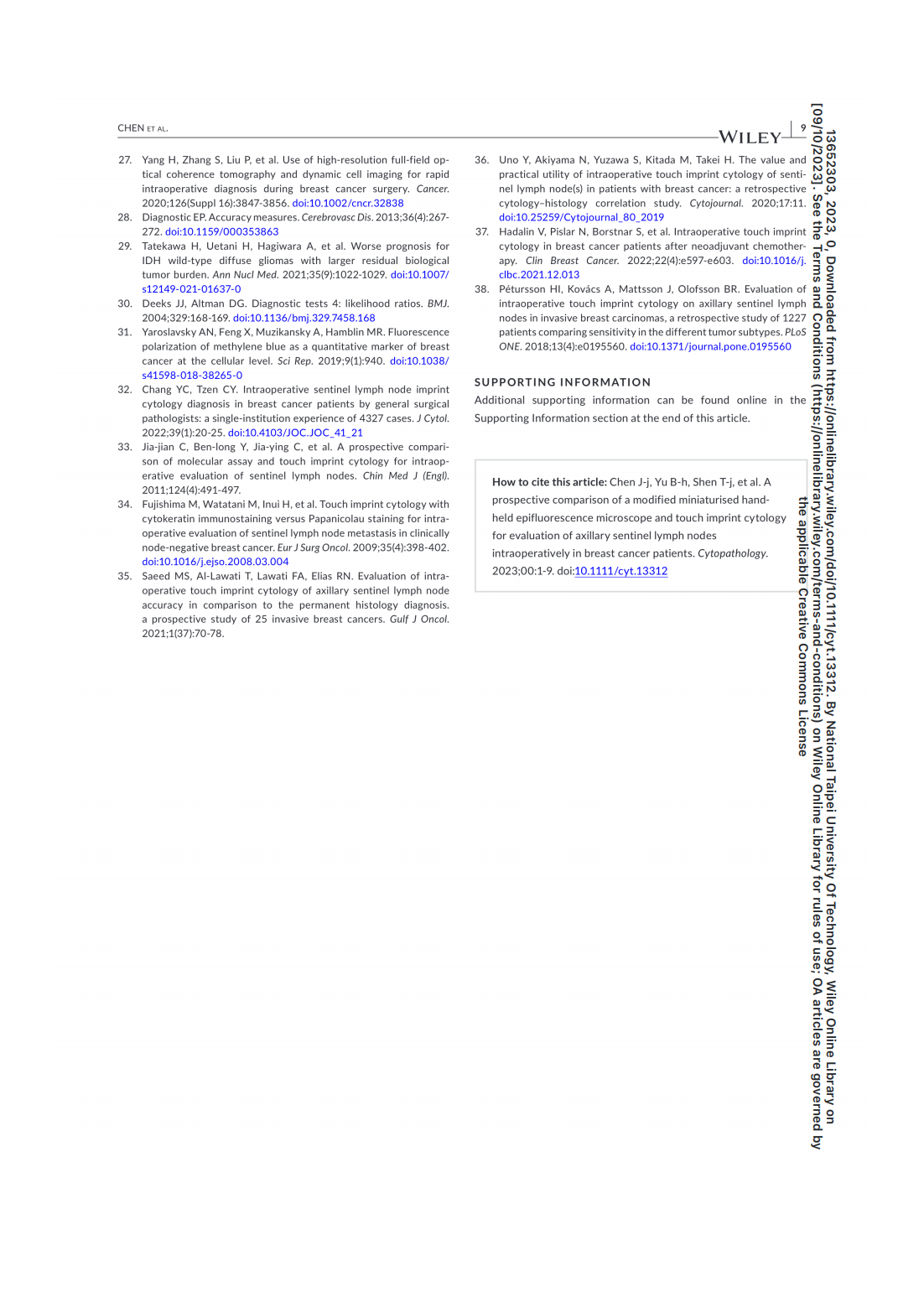 A prospective comparison of a modified miniaturised hand-held epifluorescence microscope and touch imprint cytologyfor evaluation of axillary sentinel lymph nodes intraoperativelyin breast cancer pati(图9)